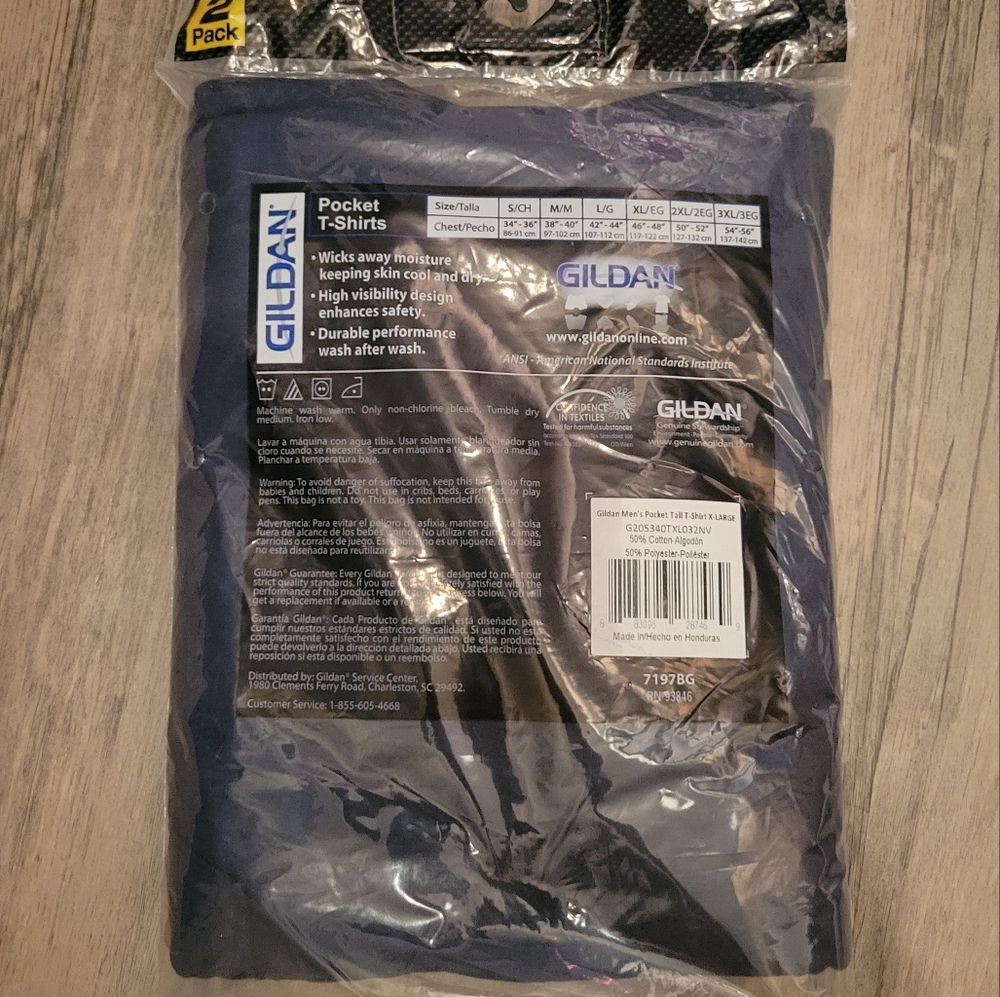 2 Pk Extended Length T-Shirts - Picture 2 of 2